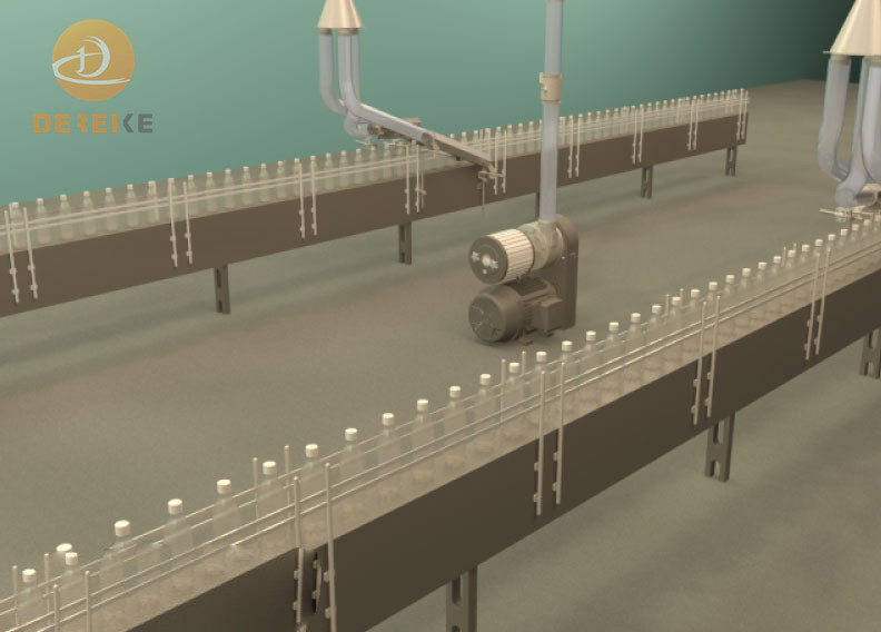 Dereike air knife and blower in bottle drying system (1)